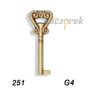 Meblowy 007 - 251 - G4 mosiądz - klucz surowy